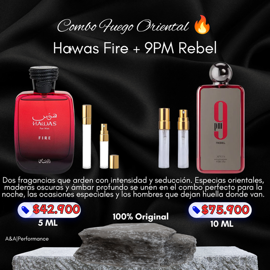 Combo Fuego Oriental 🔥 — Hawas Fire + Afnan 9PM Rebel